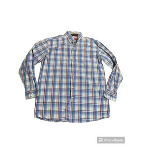 George Strait Cowboy Cut Collection by Wrangler Mens Sz XL Button Up Plaid Shirt